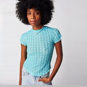 New Free People Blue Maggie Tee Size S
